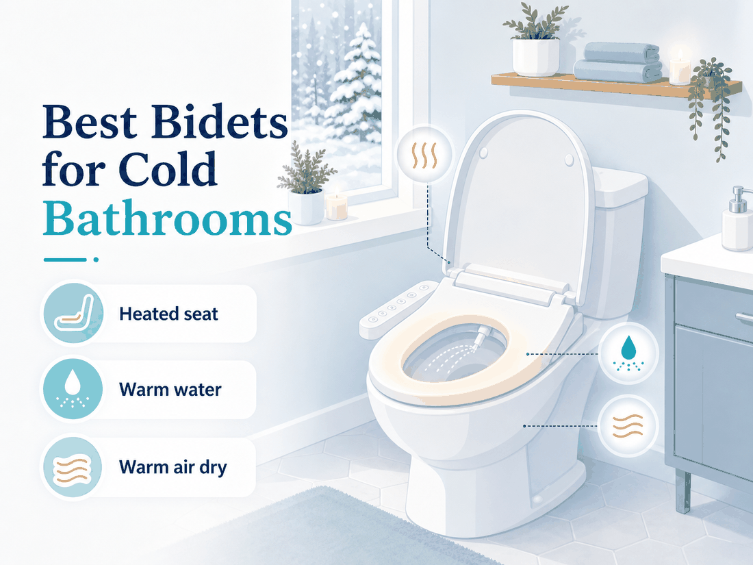 Cold bathroom warm bidet features illustration