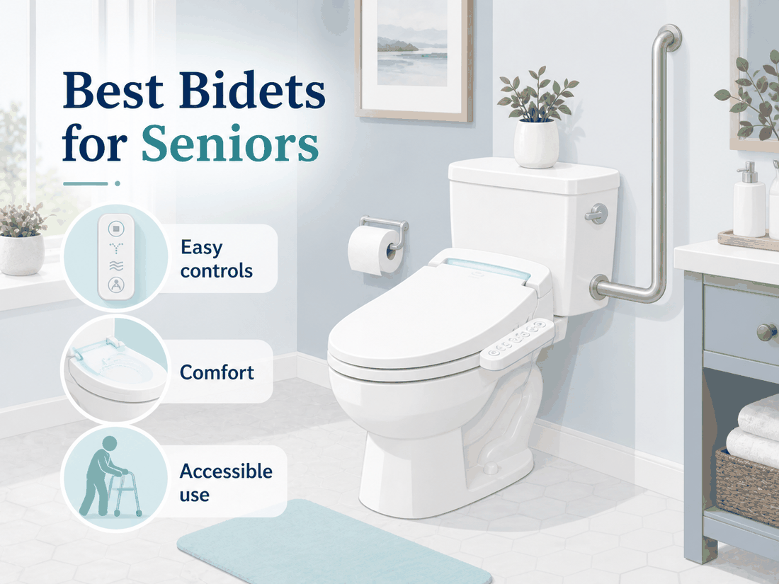 Senior-friendly bidet bathroom illustration